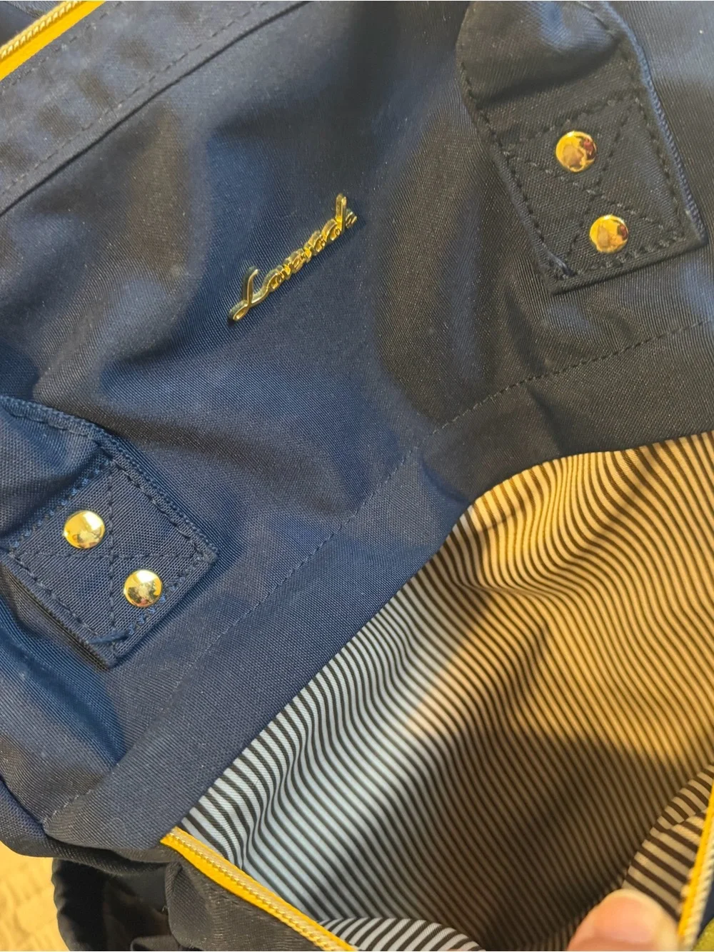 Lovevook Navy and Yellow Two-Tone Backpack